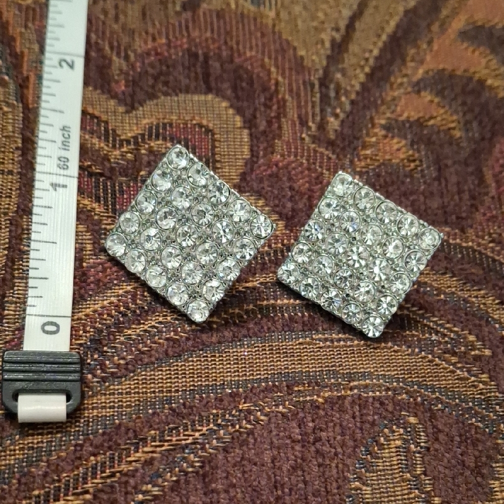 Sparkling Square Crystal Earrings